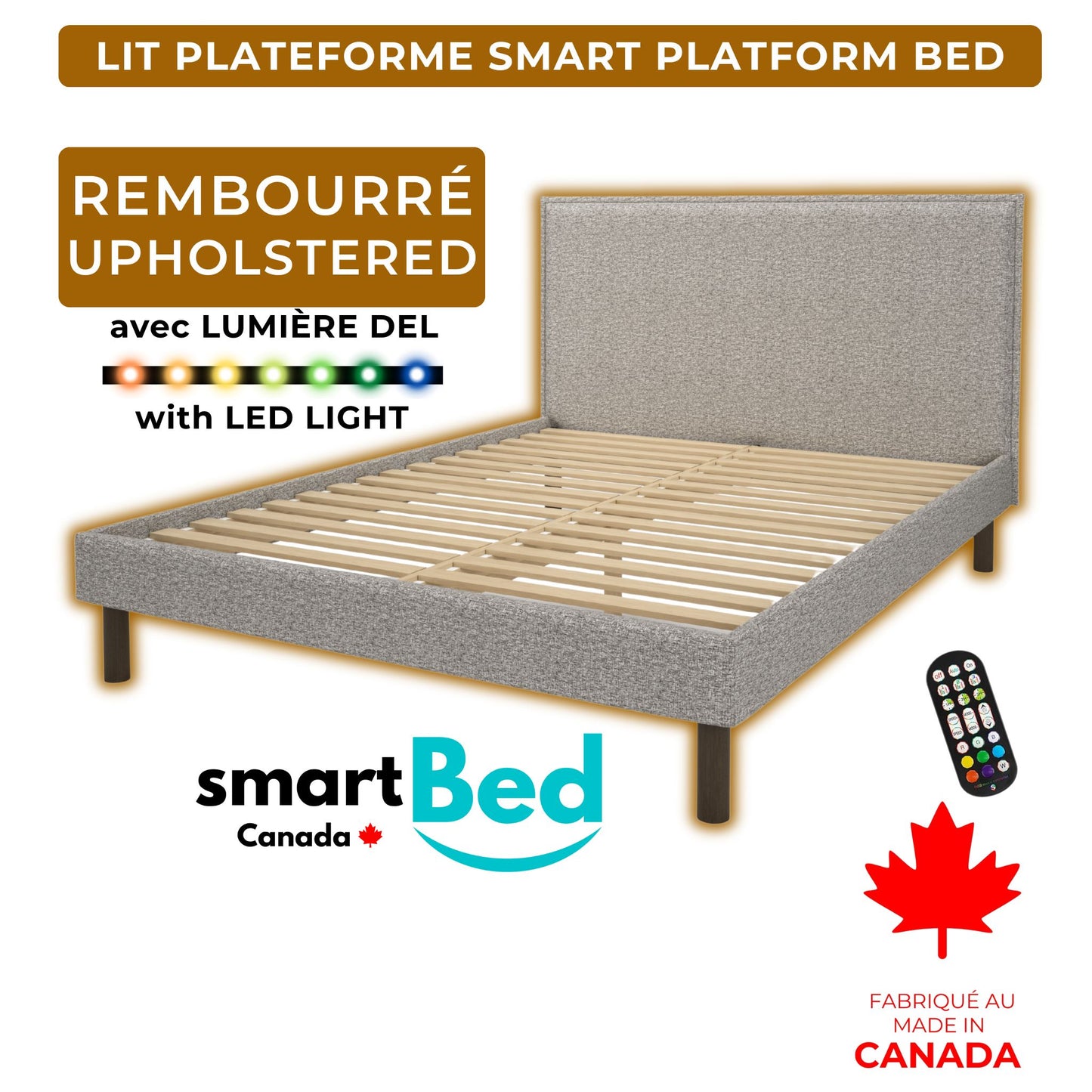 Lit SmartBed Rembourré avec tête de lit